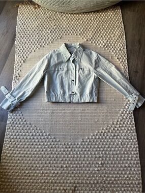 3.1 Phillip Lim Light Blue Cropped Utility Jacket Size 2